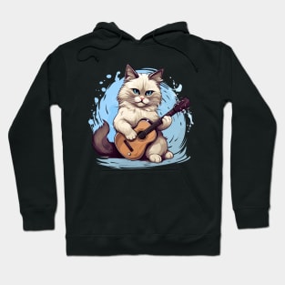 Ragdoll Cat Playing Guitar Hoodie